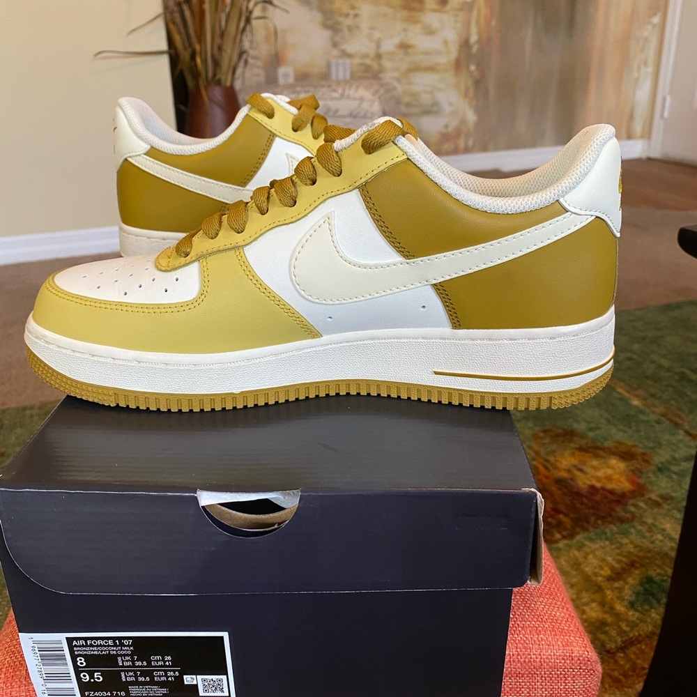SOLD-Nike Air Force 1 Low in Bronzine/Coconut Milk